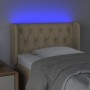 Cabecero con LED de tela crema 83x16x78/88 cm de , Cabeceros y pies de cama - Ref: Foro24-3123551, Precio: 55,56 €, Descuento: %