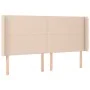 Headboard with LED cappuccino synthetic leather 183x16x118/128cm by , Headboards and footboards - Ref: Foro24-3123875, Price:...