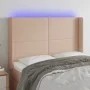 Headboard with LED cappuccino synthetic leather 147x16x118/128cm by , Headboards and footboards - Ref: Foro24-3123863, Price:...