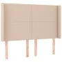 Headboard with LED cappuccino synthetic leather 147x16x118/128cm by , Headboards and footboards - Ref: Foro24-3123863, Price:...