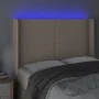 Headboard with LED cappuccino synthetic leather 147x16x118/128cm by , Headboards and footboards - Ref: Foro24-3123863, Price:...