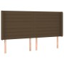 Cabecero con LED de tela marrón oscuro 163x16x118/128 cm de , Cabeceros y pies de cama - Ref: Foro24-3124197, Precio: 118,56 ...