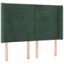 Cabecero con LED de terciopelo verde oscuro 147x16x118/128 cm de , Cabeceros y pies de cama - Ref: Foro24-3124239, Precio: 12...