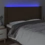 Headboard with LED in dark brown fabric 203x16x118/128 cm by , Headboards and footboards - Ref: Foro24-3124213, Price: 127,30...