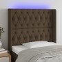 Cabecero con LED de tela marrón oscuro 103x16x118/128 cm de , Cabeceros y pies de cama - Ref: Foro24-3124377, Precio: 107,51 ...