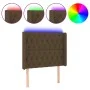 Headboard with LED in dark brown fabric 103x16x118/128 cm by , Headboards and footboards - Ref: Foro24-3124377, Price: 109,89...