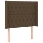 Headboard with LED in dark brown fabric 103x16x118/128 cm by , Headboards and footboards - Ref: Foro24-3124377, Price: 109,89...