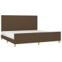 Estructura de cama con cabecero de tela marrón oscuro 200x200cm de , Camas y somieres - Ref: Foro24-3124922, Precio: 236,68 €...