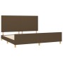 Estructura de cama con cabecero de tela marrón oscuro 200x200cm de , Camas y somieres - Ref: Foro24-3124922, Precio: 236,68 €...