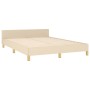 Estructura de cama con cabecero de tela color crema 140x190 cm de , Camas y somieres - Ref: Foro24-3125297, Precio: 264,58 €,...
