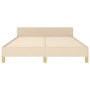 Estructura de cama con cabecero de tela color crema 140x190 cm de , Camas y somieres - Ref: Foro24-3125297, Precio: 264,58 €,...