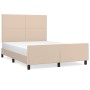 Estructura de cama cabecero cuero sintético capuchino 140x200cm de , Camas y somieres - Ref: Foro24-3125456, Precio: 208,77 €...
