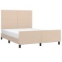 Estructura de cama cabecero cuero sintético capuchino 140x200cm de , Camas y somieres - Ref: Foro24-3125456, Precio: 208,77 €...