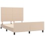 Estructura de cama cabecero cuero sintético capuchino 140x200cm de , Camas y somieres - Ref: Foro24-3125456, Precio: 208,77 €...