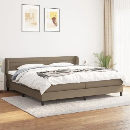 Box spring bed with taupe gray fabric mattress 200x200 cm by , Beds and slatted bases - Ref: Foro24-3126353, Price: 635,78 €,...