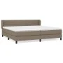 Box spring bed with taupe gray fabric mattress 200x200 cm by , Beds and slatted bases - Ref: Foro24-3126353, Price: 635,78 €,...