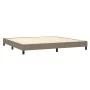 Box spring bed with taupe gray fabric mattress 200x200 cm by , Beds and slatted bases - Ref: Foro24-3126353, Price: 635,78 €,...