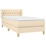 Cama box spring con colchón tela color crema 90x200 cm de , Camas y somieres - Ref: Foro24-3127018, Precio: 302,73 €, Descuen...