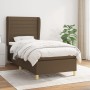 Cama box spring con colchón tela marrón oscuro 80x200 cm de , Camas y somieres - Ref: Foro24-3128560, Precio: 336,11 €, Descu...