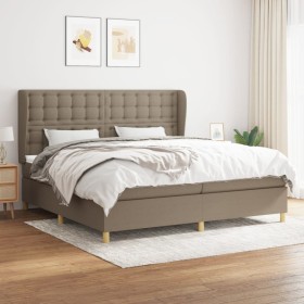 Cama box spring con colchón tela gris taupe 200x200 cm de , Camas y somieres - Ref: Foro24-3128873, Precio: 770,77 €, Descuen...