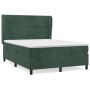 Cama box spring con colchón terciopelo verde oscuro 140x200 cm de , Camas y somieres - Ref: Foro24-3129276, Precio: 510,40 €,...