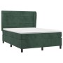 Cama box spring con colchón terciopelo verde oscuro 140x200 cm de , Camas y somieres - Ref: Foro24-3129276, Precio: 510,40 €,...