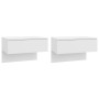 Mesitas de noche de pared 2 unidades blanco brillante de vidaXL, Mesitas de noche - Ref: Foro24-810948, Precio: 72,37 €, Desc...
