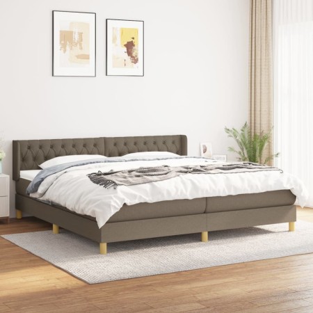 Cama box spring con colchón tela gris taupe 200x200 cm de , Camas y somieres - Ref: Foro24-3130621, Precio: 648,23 €, Descuen...