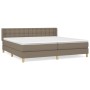 Cama box spring con colchón tela gris taupe 200x200 cm de , Camas y somieres - Ref: Foro24-3130621, Precio: 648,23 €, Descuen...