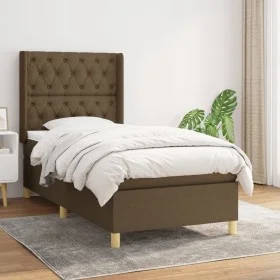Box spring bed with dark brown fabric mattress 80x200 cm by , Beds and slatted bases - Ref: Foro24-3132188, Price: 349,41 €, ...