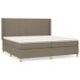 Box spring bed with taupe gray fabric mattress 200x200 cm by , Beds and slatted bases - Ref: Foro24-3132181, Price: 716,15 €,...
