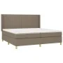 Box spring bed with taupe gray fabric mattress 200x200 cm by , Beds and slatted bases - Ref: Foro24-3132181, Price: 716,15 €,...