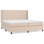 Cama box spring con colchón cuero sintético capuchino 200x200cm de , Camas y somieres - Ref: Foro24-3132404, Precio: 705,82 €...