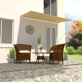 Toldo retráctil 250x150 cm amarillo y blanco de vidaXL, Toldos - Ref: Foro24-143754, Precio: 47,44 €, Descuento: %