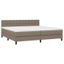 Cama box spring colchón y luces LED tela gris taupe 200x200 cm de , Camas y somieres - Ref: Foro24-3133505, Precio: 642,52 €,...