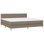 Cama box spring con colchón LED tela gris taupe 200x200 cm de , Camas y somieres - Ref: Foro24-3133585, Precio: 639,96 €, Des...