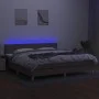 Cama box spring con colchón LED tela gris taupe 200x200 cm de , Camas y somieres - Ref: Foro24-3133585, Precio: 639,96 €, Des...