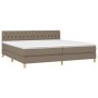 Cama box spring con colchón LED tela gris taupe 200x200 cm de , Camas y somieres - Ref: Foro24-3133985, Precio: 659,89 €, Des...