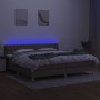 Cama box spring con colchón LED tela gris taupe 200x200 cm de , Camas y somieres - Ref: Foro24-3133985, Precio: 659,89 €, Des...