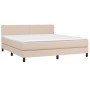 Cama box spring colchón LED cuero sintético capuchino 180x200cm de , Camas y somieres - Ref: Foro24-3134122, Precio: 533,38 €...