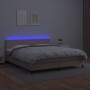Cama box spring colchón LED cuero sintético capuchino 180x200cm de , Camas y somieres - Ref: Foro24-3134122, Precio: 533,38 €...