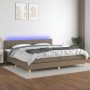 Cama box spring con colchón LED tela gris taupe 200x200 cm de , Camas y somieres - Ref: Foro24-3133905, Precio: 628,75 €, Des...