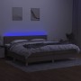 Cama box spring con colchón LED tela gris taupe 200x200 cm de , Camas y somieres - Ref: Foro24-3133905, Precio: 628,75 €, Des...