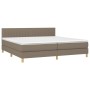 Cama box spring con colchón LED tela gris taupe 200x200 cm de , Camas y somieres - Ref: Foro24-3133905, Precio: 628,75 €, Des...