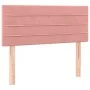Box spring bed with mattress and LED pink velvet 90x200 cm by , Beds and slatted bases - Ref: Foro24-3134446, Price: 292,78 €...