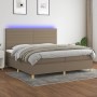 Cama box spring colchón y luces LED tela gris taupe 200x200 cm de , Camas y somieres - Ref: Foro24-3135545, Precio: 732,11 €,...