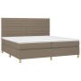 Cama box spring colchón y luces LED tela gris taupe 200x200 cm de , Camas y somieres - Ref: Foro24-3135545, Precio: 732,11 €,...