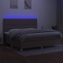 Cama box spring colchón y luces LED tela gris taupe 200x200 cm de , Camas y somieres - Ref: Foro24-3135545, Precio: 732,11 €,...