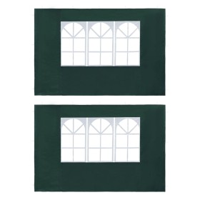Paredes laterales de carpa de fiesta con ventana 2 uds PE verde de vidaXL, Carpas y cenadores - Ref: Foro24-45119, Precio: 22...