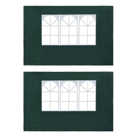 Paredes laterales de carpa de fiesta con ventana 2 uds PE verde de vidaXL, Carpas y cenadores - Ref: Foro24-45119, Precio: 22...